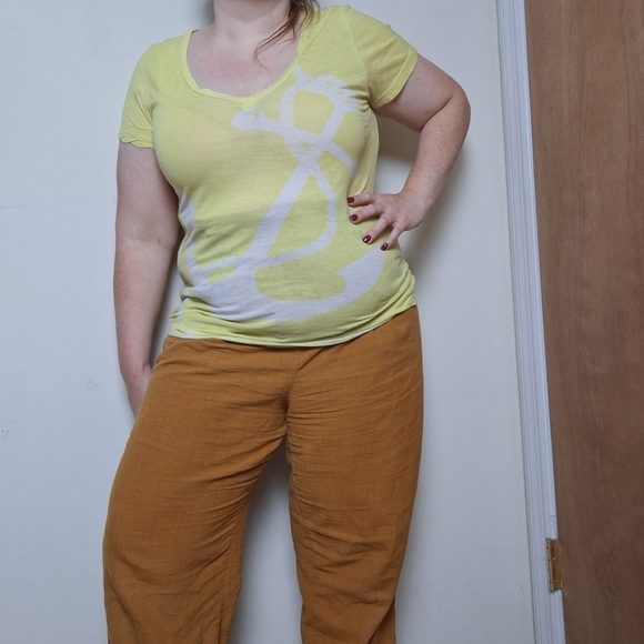 J Crew 100% Cotton V Neck Nautical Novelty Print Graphic Tee Size Large - Picture 1 of 8